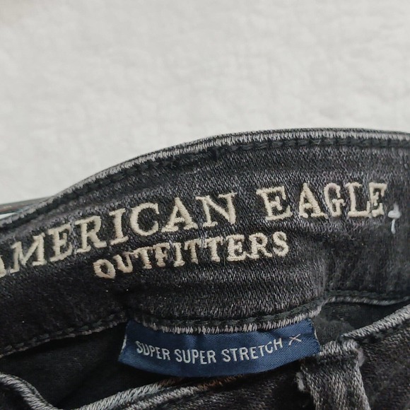 American Eagle Outfitters Black Shortie Denim Crochet Detail Shorts Size:4 26x2 - Picture 4 of 15